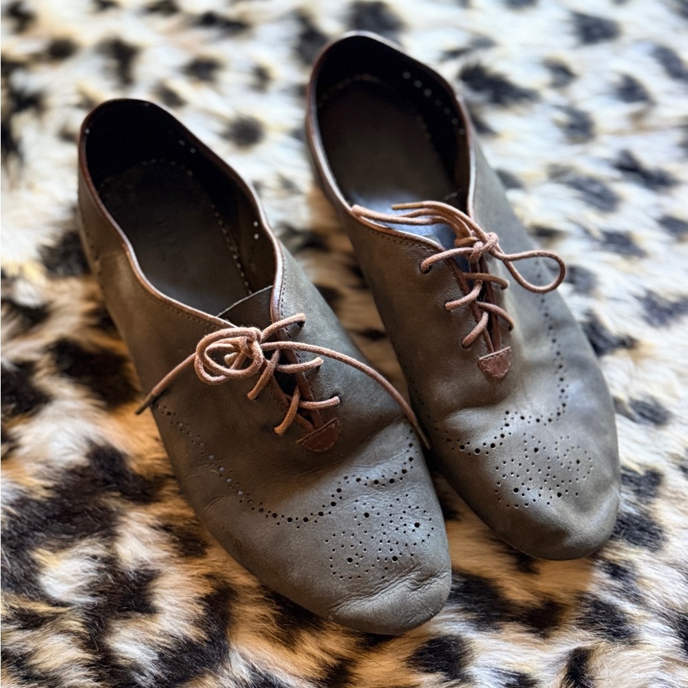 Rag & Bone Olive Lace-Up Flats